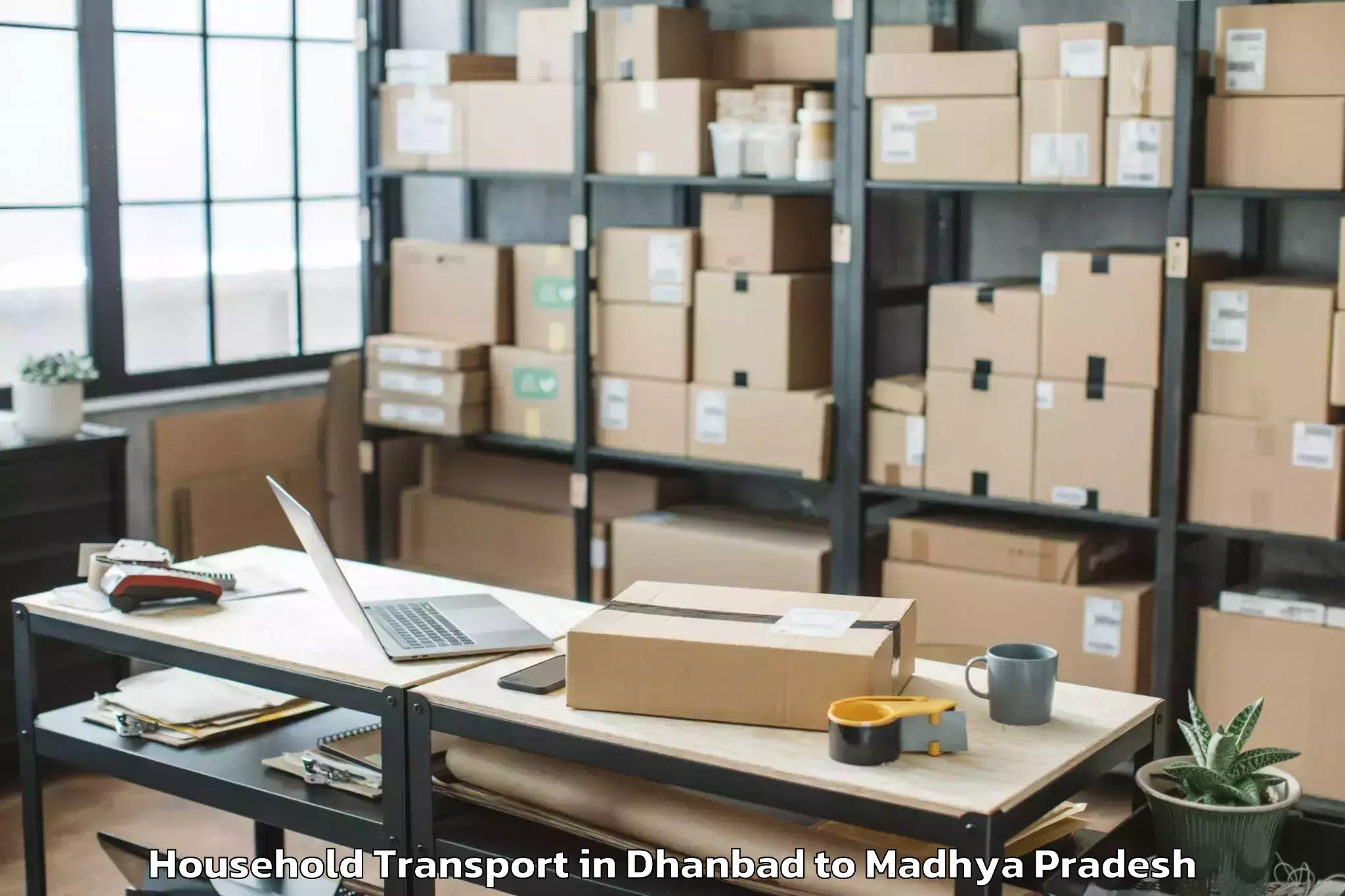 Top Dhanbad to Bhopal Household Transport Available